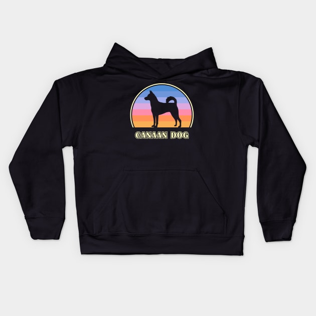 Canaan Dog Vintage Sunset Dog Kids Hoodie by millersye